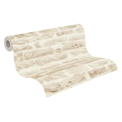 Imagen de A.S. Création Best of wood &#039;n Stone Papel pintado 2 nd Edition en piedra fotorealistische natural 10,05 m x 0,53 Beige Marrón fabricado Alemania 355801 35580 1, Beige, 355803
