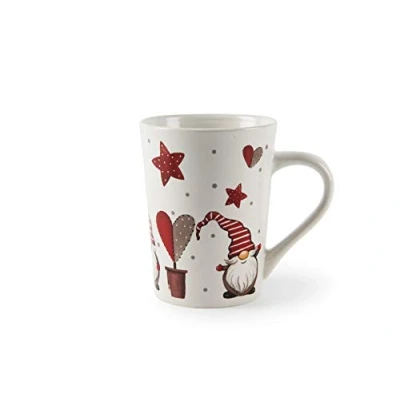 Imagen de Excelsa Gnomo Christmas Taza, Cerámica, Color Blanco, 380 Mililitros
