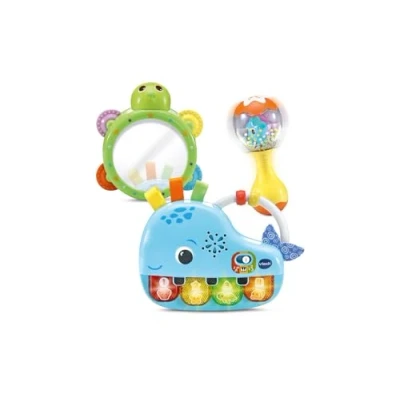 Imagen de VTech Set Musical Berta la Ballena, Piano Luminoso, Espejo pandereta y Maracas, Estimulación multisensorial, Desarrollo del Tacto, Regalo bebés +3 Meses, Versión ESP