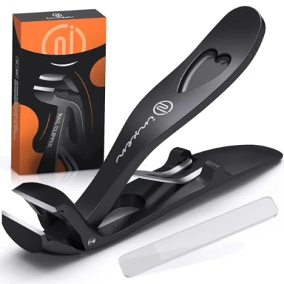 Imagen de Cortauñas Profesional de cabeza en ángulo para personas mayores Hombre Adult, Set Afiladas uñas gruesas con Recipiente Colector, Manicura las y los pies