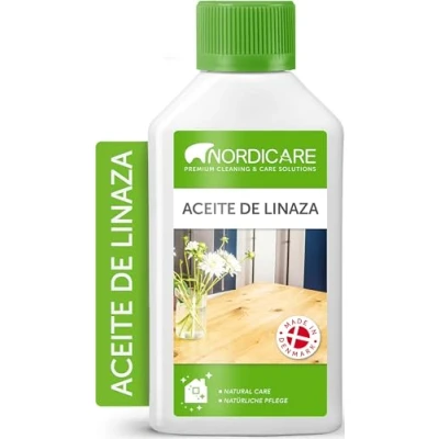 Imagen de Nordicare aceite de linaza [250ml] para la protección madera I Barniz el interior cocido muebles, madera, lino