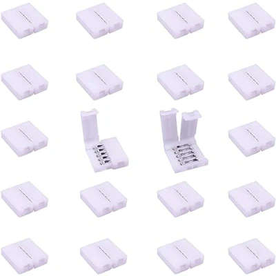 Imagen de LitaElek 20pcs LED Strip Connector 5 Pin Conector Tira RGBW 5050 Rápido Banda Adaptador Pines Cinta Conductores Sin Soldadura para 12mm de Ancho