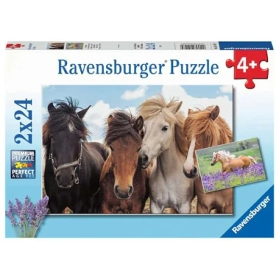 Imagen de Ravensburger Pferdeliebe Puzle Infantil 05148 Puzzle para niños a Partir de 4 años (2 x 24 Piezas), diseño Caballos, Color geel. (05148)