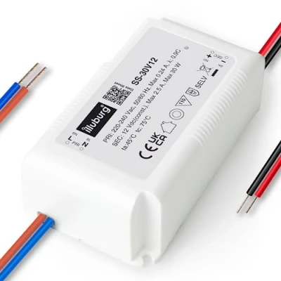 Imagen de illuburg Transformador LED 12V 30W Sin Parpadeo para G4 GU5,3 Tira Alimentador Fuente de Alimentación Driver