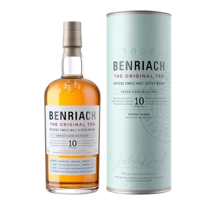 Imagen de BenRiach The Original Ten Single Malt Three Cask Matured 43% Vol. Alcohol, Madurado 3 Veces, Con Caja Para Regalar,700ml