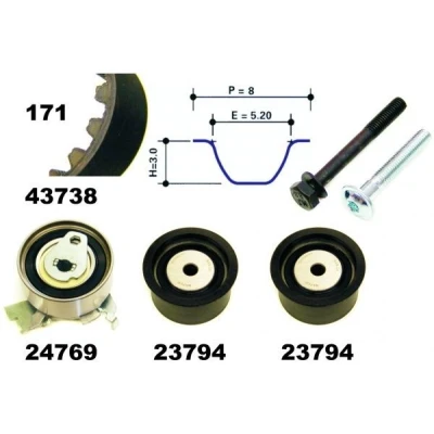 Imagen de MAPCO 23738 Kit de correa distribución 171 CHEVROLET: Captiva, OPEL: Omega B Sedán, Frontera A SUV