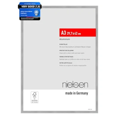 Imagen de nielsen marco de aluminio Atlanta, 29,7x42 cm (A3), Estructura Plata Mate