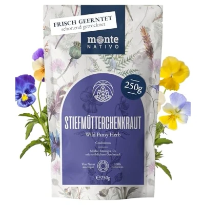 Imagen de Pensamiento silvestre té de Hierbas Monte Nativo (250g) Viola Tricolor seca flor Aromático, puro y natural como suelto sin aditivos Infusión refrescante saludable