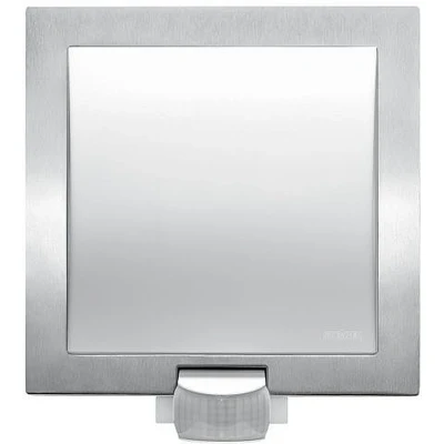 Imagen de Steinel Lámpara de Exterior L 20 S Plateada, Pared con Detector Movimiento 180, Alcance Máximo 10 m, Resistente a Impactos, E27, 60 W Máx