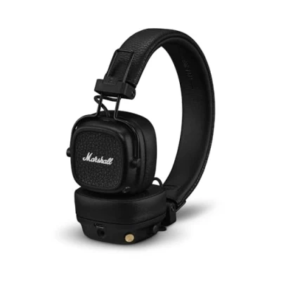 Imagen de Auriculares inalámbricos Marshall Major V, Supraaurales, Bluetooth, Diseño Plegable, +100h, Negro