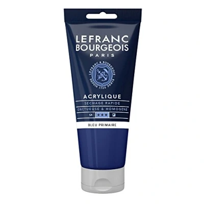 Imagen de Lefranc Bourgeois Satin, Pintura acrílica, Azul primario, 80ml Tube, 80