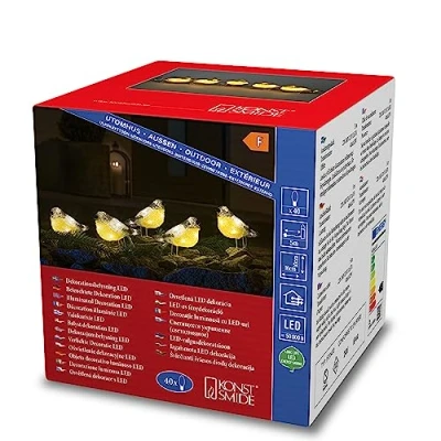 Imagen de Konstsmide Christmas Figuras DE Vögel iluminadas con LED para exteriores, SET 5