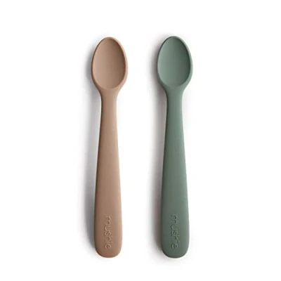 Imagen de 2 Cucharas Silicona Mushie Baby Thyme/Natural
