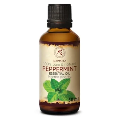 Imagen de Aceite Esencial de Menta 50ml Mentha Piperita India para Buen Descanso Alivio Estrés Sauna Cuidado Corporal Relajación Spa Difusor Aromático Lámpara Aroma