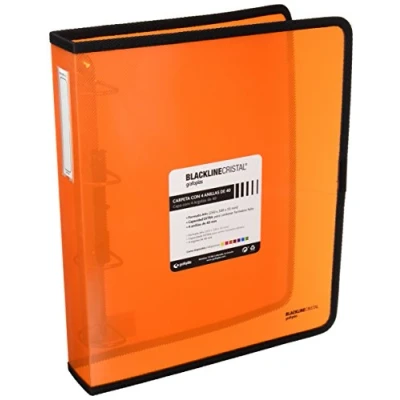Imagen de Grafoplas 30120652, Carpeta Anillas Naranja A4 +, Polipropileno, 4 de 40mm, Serie Blackline
