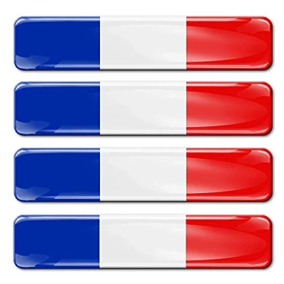 Imagen de Biomar Labs® 4 x 3D Flexibles Pegatina autoadhesiva National Banderes, Francia F 8