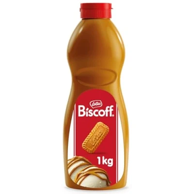 Imagen de Biscoff Lotus Topping Cobertura para Postres hecho con las Galletas Caramelizadas Vegano Sin Aromas ni Colorantes Artificiales Botella Exprimible 1kg