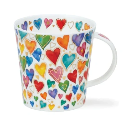 Imagen de DUNOON Cairngorm Dazzle Taza (0,48 L), diseño de corazones