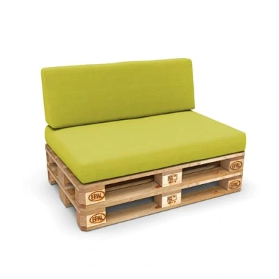 Imagen de POKAR 2 Cojines para Europalés/Europalet: 1x Cojín Asiento 120x80x15cm +1x Respaldo 120x40x20/10cm, Espuma fría, sofá de paletas, Interior y Exterior, sin palés, Lima