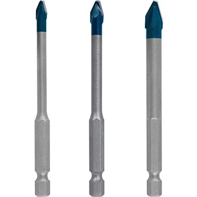 Imagen de Bosch Professional 3 piezas Set de brocas Expert HEX 9 HardCeramic (para Tejas, Baldosas, Ø 5 8 mm, accesorios Taladro impacto rotativo)