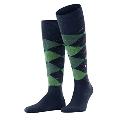 Imagen de Burlington Preston M KH cálido y suave largo estampado 1 par, Calcetines largos Hombre, Azul (Navy 6187), 40 46