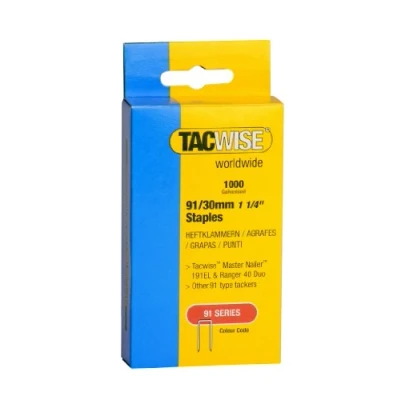 Imagen de Tacwise 0286 Grapas de Corona Estrecha 91/30mm, Caja 1,000 x tipo 91/30mm