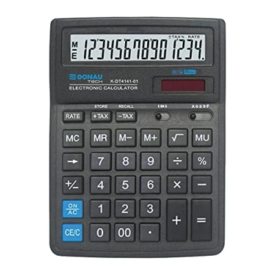 Imagen de DONAU TECH/K DT4141 01 Calculadora (14 dígitos, función raíz, 199 x 153 31 mm), Color Negro