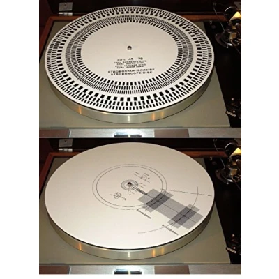 Imagen de Acrylic Turntable Mat Cartridge Alignment Protractor Strobe Disc Stroboscope