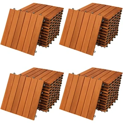 Imagen de Casaria 44x Baldosas de Madera Acacia 30x30cm 4m² Certificado FSC® Losetas Jardín Terraza Balcón