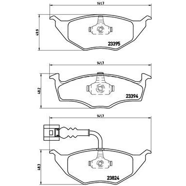 Imagen de BREMBO P 85 063 Juego de pastillas freno con contacto avisador desgaste sin accesorios AUDI: A2