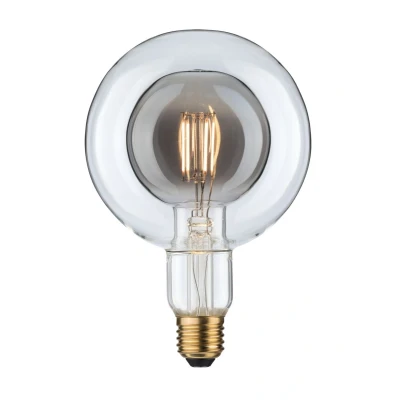 Imagen de Paulmann 28763 Lámpara LED Inner Shape G125 Globe 4 W, regulable, fuente de luz, vidrio ahumado, luz eficiente, blanco cálido 2700 K E27