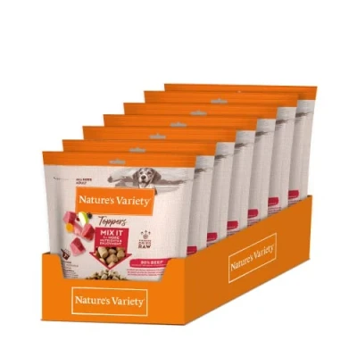 Imagen de Nature&#039;s Variety Freezed Dried Toppers para Perros con Buey Caja de 7 x 120g Total 840g