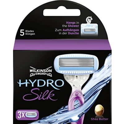 Imagen de Wilkinson Sword Hydro Silk Cuchillas de afeitar con suero para mujer, paquete 3