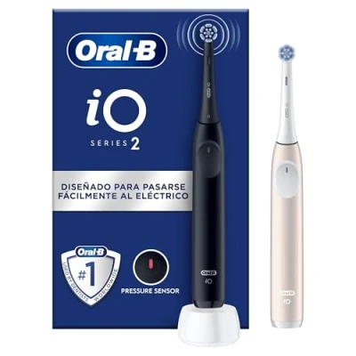 Imagen de Oral B iO 2 Cepillos de Dientes Eléctricos Negro Noche y Rosa Suave