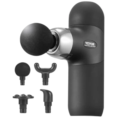 Imagen de VEVOR Mini Pistola de Masaje Tejido Profundo, Muscular Percusión Portátil, para Aliviar el Dolor, Relajación Muscular, 4 Niveles Velocidad, 2500 mAh, 148 x 86 46 mm