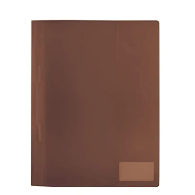 Imagen de HERMA 19496 carpeta de archivos A4 marrón translúcido, paquete 3, plástico con etiqueta etiquetado, bolsillo deslizante y lengüeta grapas metal, juego carpetas
