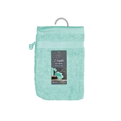 Imagen de Douceur d&#039;Intérieur, 2 paños de 15 x 21 cm, Color celadón, 100% algodón, tendresse