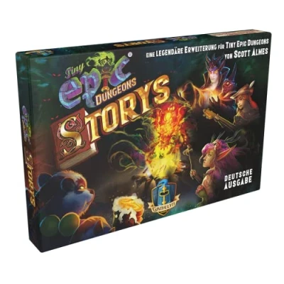 Imagen de Gamelyn Games Asmodee Tiny Epic: Mazmorras Historias Expansión Juego Familiar Dungeon Crawler 1 4 Jugadores Desde 12+ años 30+ Minutos Español