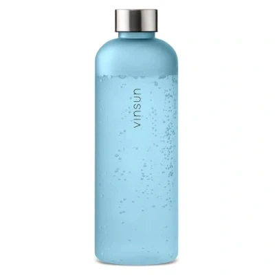Imagen de VINSUN Botella Agua Deporte 1,5 Litro A Prueba de Fugas, Reutilizable, Sin BPA, Tritan, Apta para Bebidas Carbonatadas Cantimplora Gym, Colegio, Oficina, Escuela