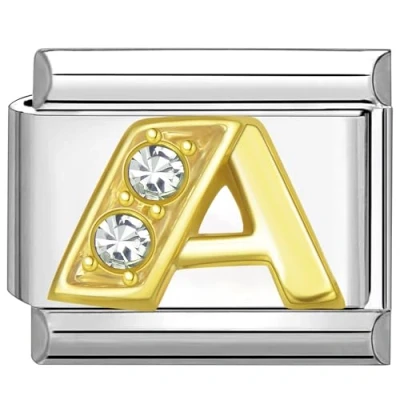 Imagen de Quiges Dije Acero Inoxidable Link 9mm compatible con pulseras del estilo de Nomination #45