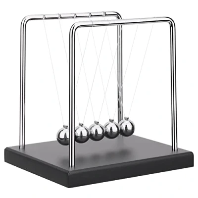Imagen de QLKUNLA Newtons Pelotas de Equilibrio Cuna para Ciencia, física, decoración Escritorio, Juguete Movimiento cinético el hogar y la Oficina