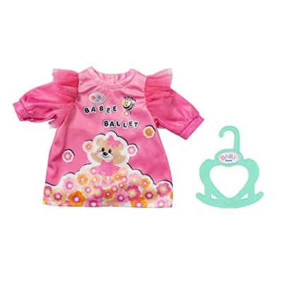 Imagen de Baby born Little Vestidito 834640 Accesorios para muñecas de hasta 36cm Con estampado oso, volantes y una percha Edad: 2+ años