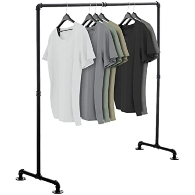 Imagen de CLP Perchero de Pie Jersey Metal I Burro Estilo Industrial 150cm Altura Entre 120 Ancho I, Color:Negro, Tamaño:150 cm