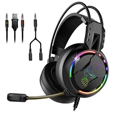 Imagen de SPIRIT OF Gamer Pro H7 Auriculares de audio Polipiel Micrófono flexible Retroiluminación LED arco iris Multiplataforma PC y Consola