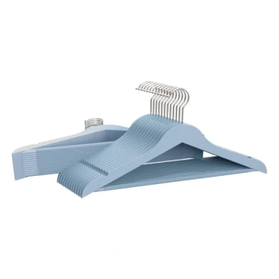 Imagen de COM FORT HOUSE Percha de Resina para Ropa Color Azul Resistente con Muescas Antideslizantes 45cm Pack 24 Unidades
