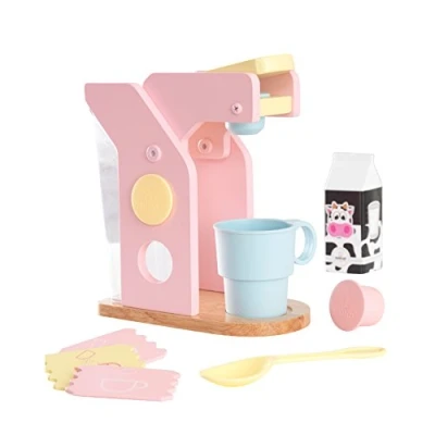 Imagen de KidKraft Cafetera de Juguete Madera Pastel con Cápsulas, Accesorios Cocina Juguete, Máquina Café Accesorios, Electrodomésticos para Jugar, Juguetes niños 3+ años (63380)