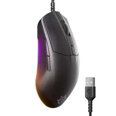 Imagen de Ratón gaming SteelSeries Rival 3 Gen 2, Por cable, Sensor óptico TrueMove Core, 8,5K PPP, 6 Teclas, Negro