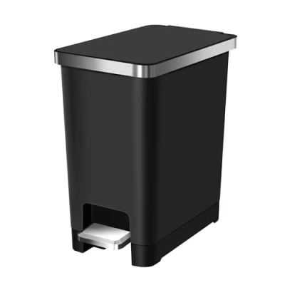 Imagen de EKO Cubo de Basura 10L Hana, Baño Negro Basura, Pedal y Cierre Suave 10L, Cubos