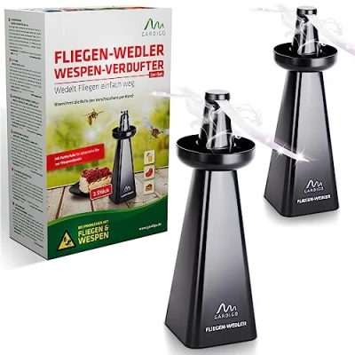 Imagen de Gardigo® 2 Unidades I Ventilador Repelente de Moscas, Avispas, Mosquitos y Abejas Ahuyentador Otros Insectos Antimoscas, Antimosquitos, Antiavispas