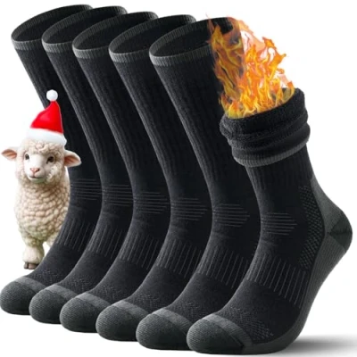 Imagen de TANSTC Calcetines Lana Merino Trekking Antiampollas Senderismo Termicos, Hombre &amp; Mujer, y Negro 39 42, 3 Pares